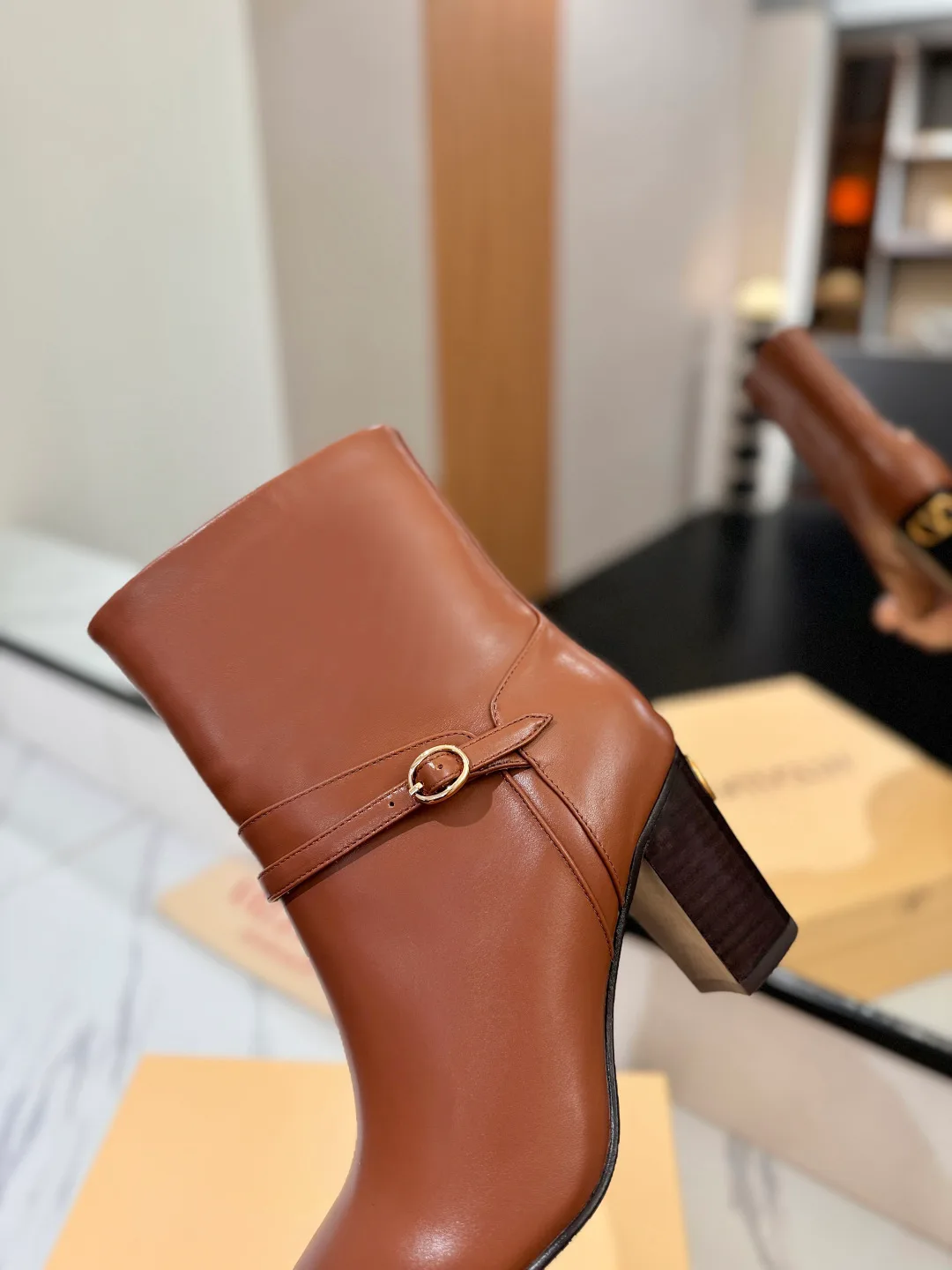 Valentino Calfskin Boots in Brown · view 8