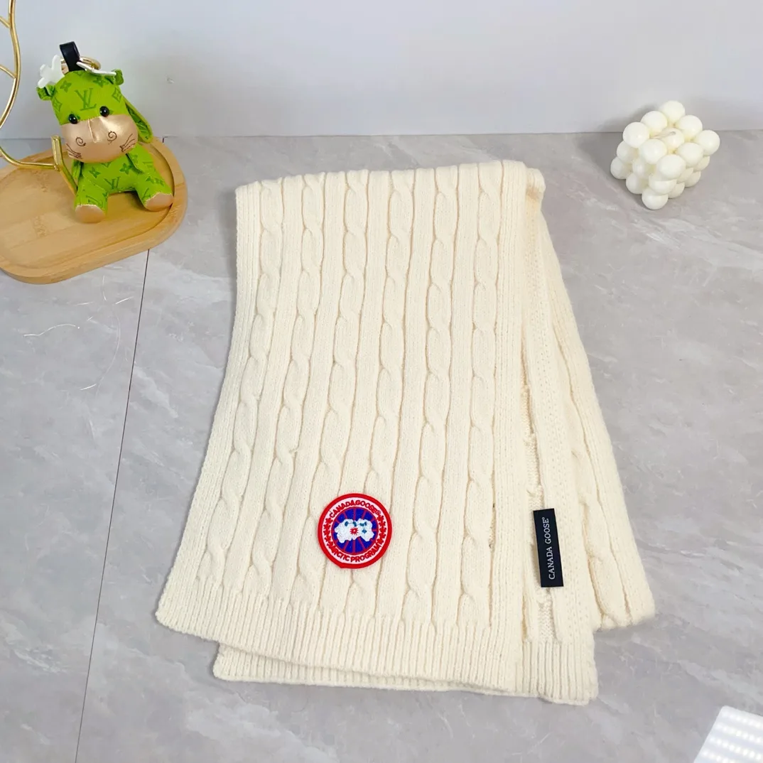 Canada Goose Wool Ribbed Hat Scarf and Gloves Set in White · view 3