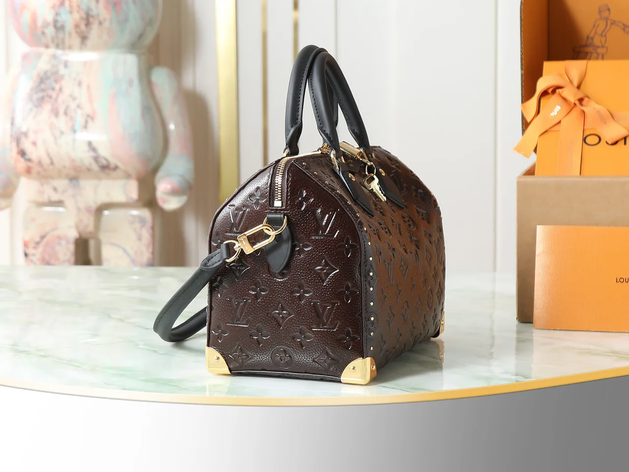 Louis Vuitton Speedy Leather Smooth Handbag in Brown · view 2
