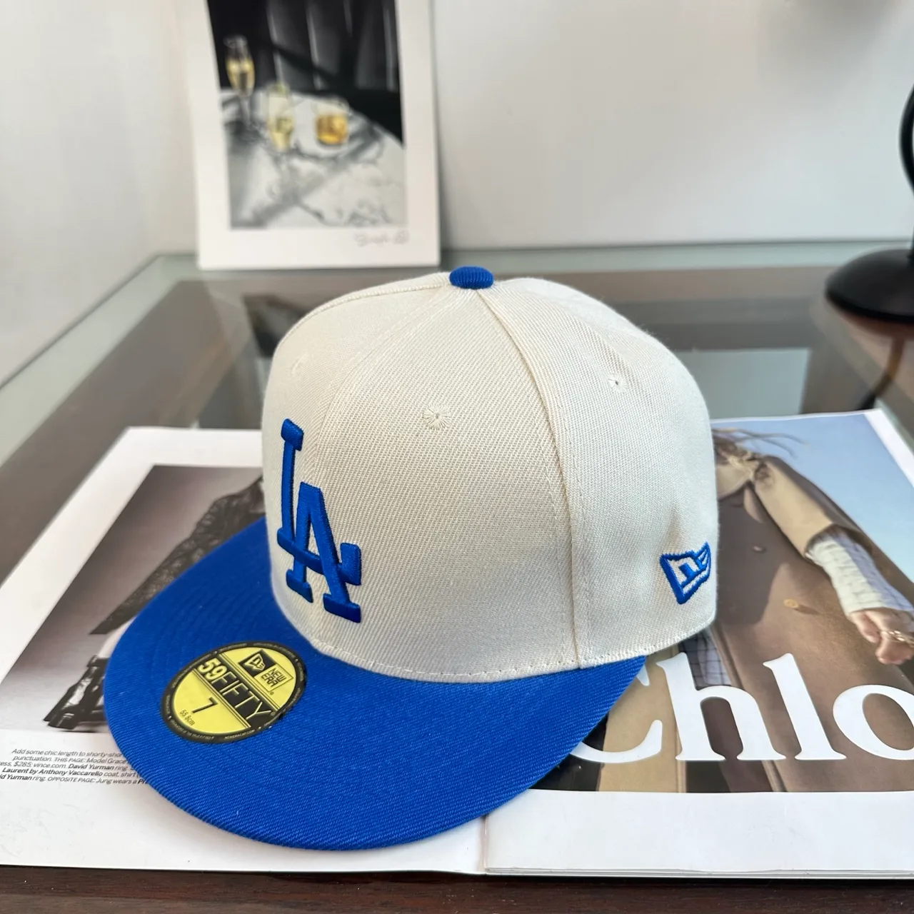 New Era Embroidered Baseball Cap in White · view 3