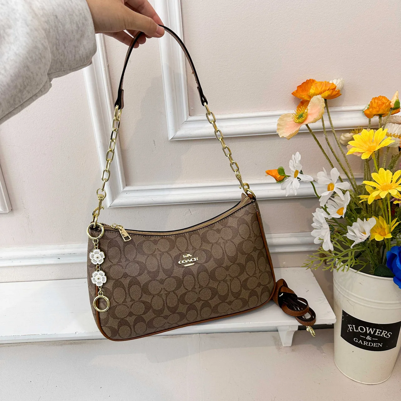Coach Shoulder Bag in Black & Beige & Blue & Brown & Pink & Purple · view 7