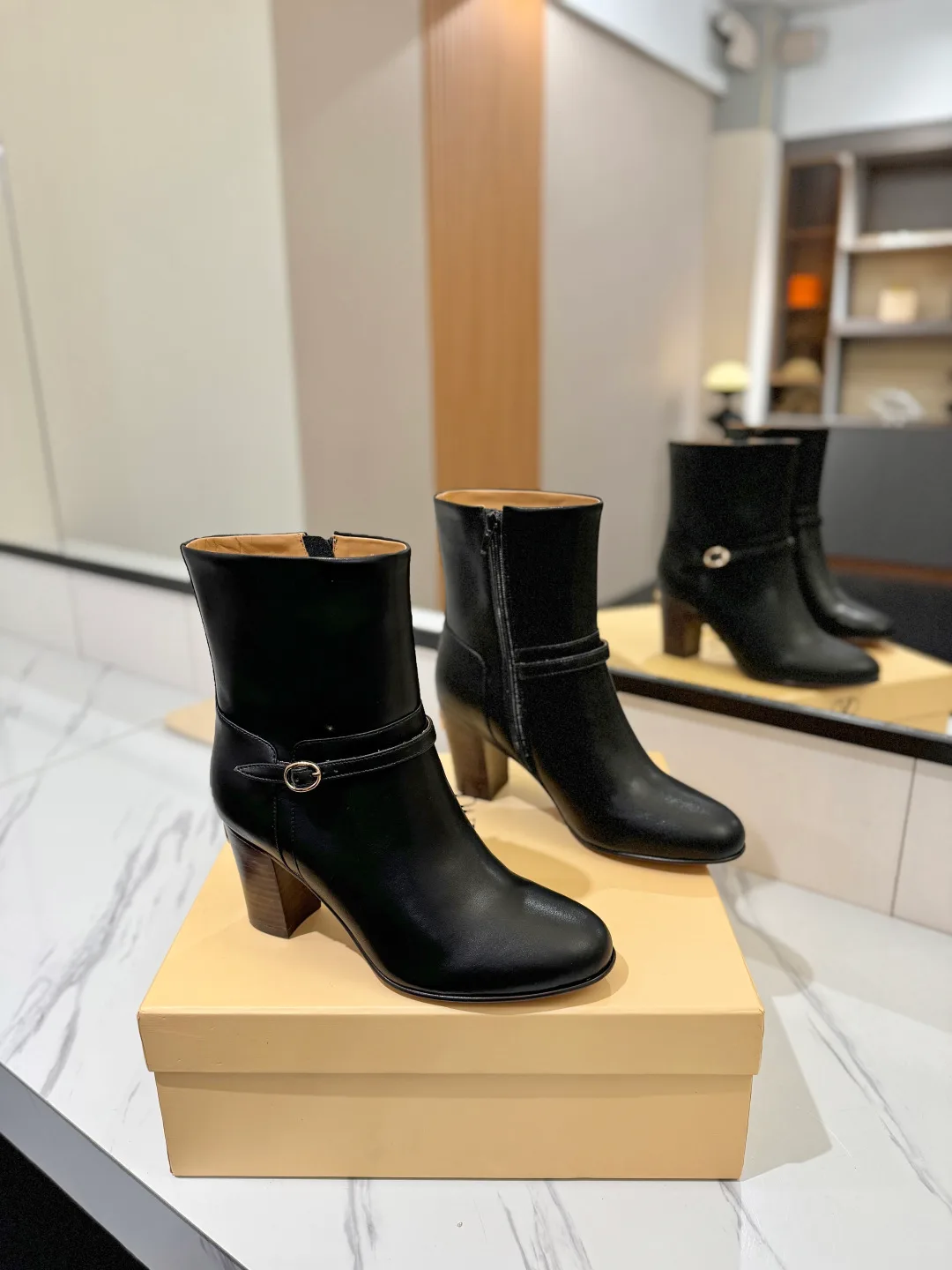 Valentino Calfskin Boots in Black · view 1