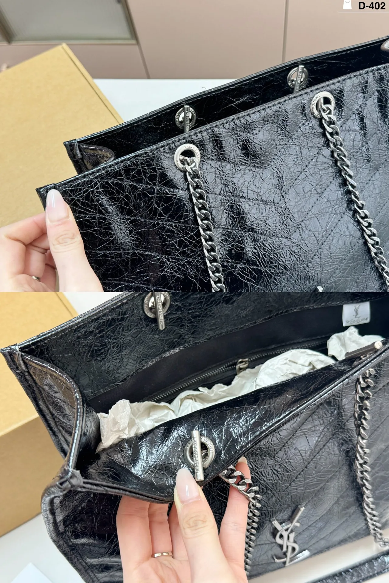 Saint Laurent Sheepskin Crossbody Bag in Black · view 8