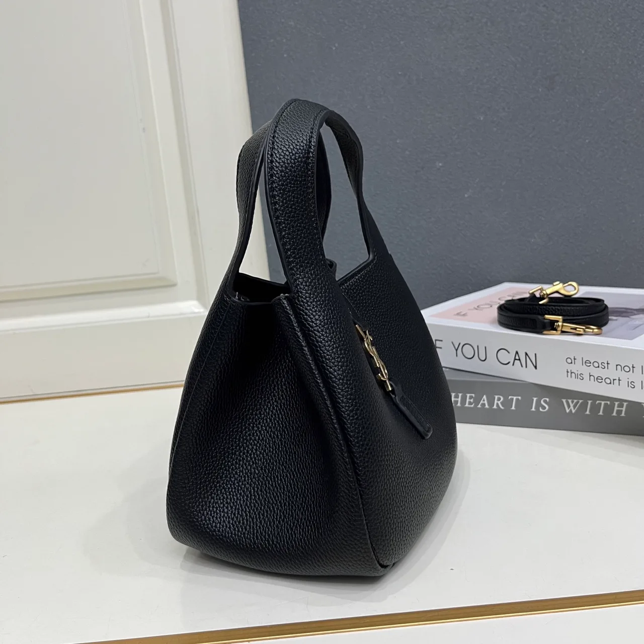 Saint Laurent Top-Handle Tote in Black · view 3