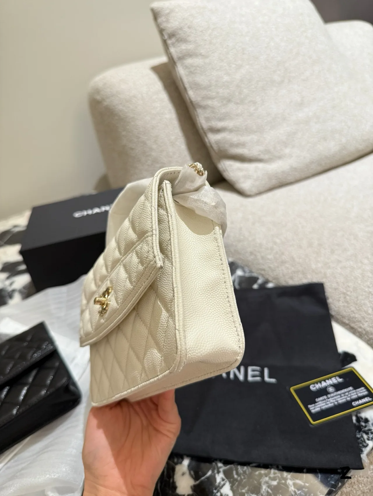 Chanel Small Flap Shoulder Bag in Black & White · view 7