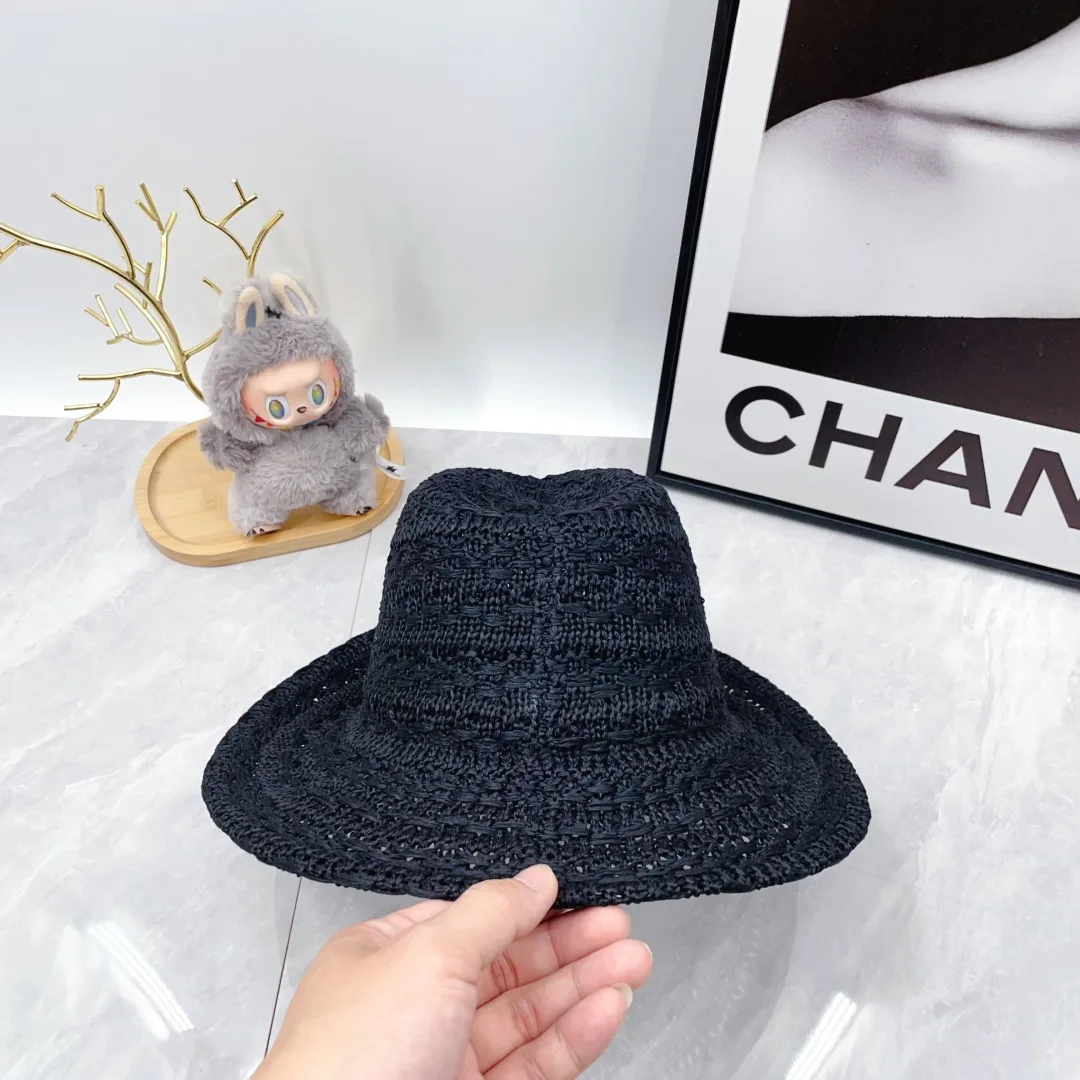 Celine Woven Embroidered Bucket Hat in Black · view 8