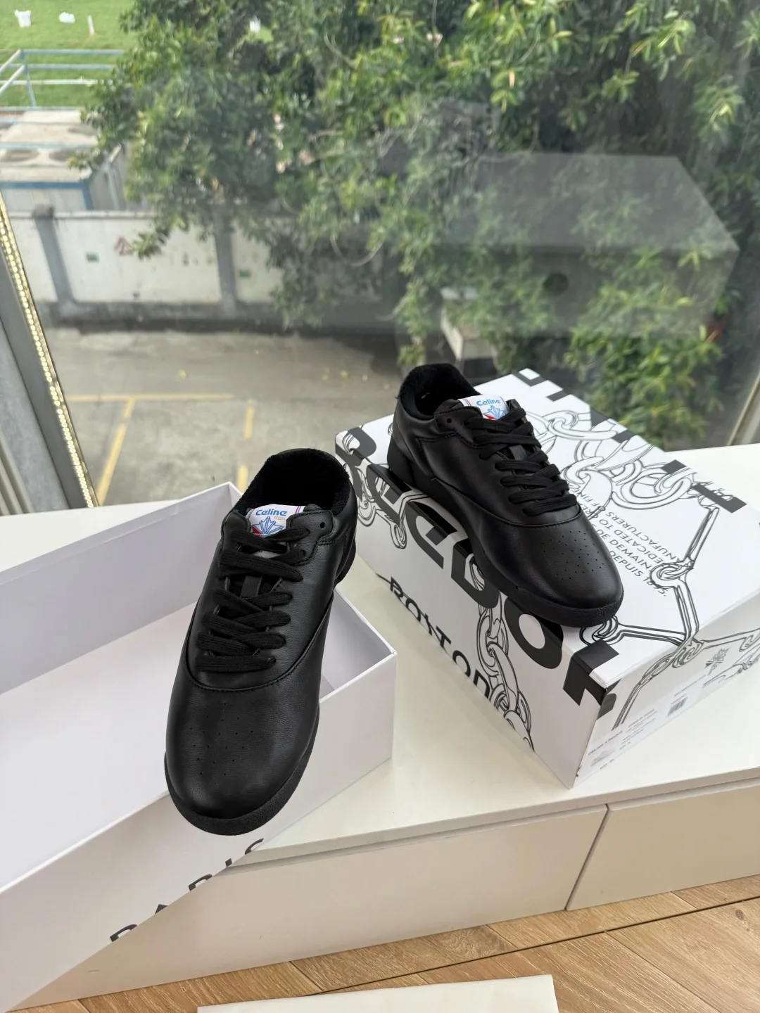 Celine Cowhide Smooth Sneakers in Black · view 3