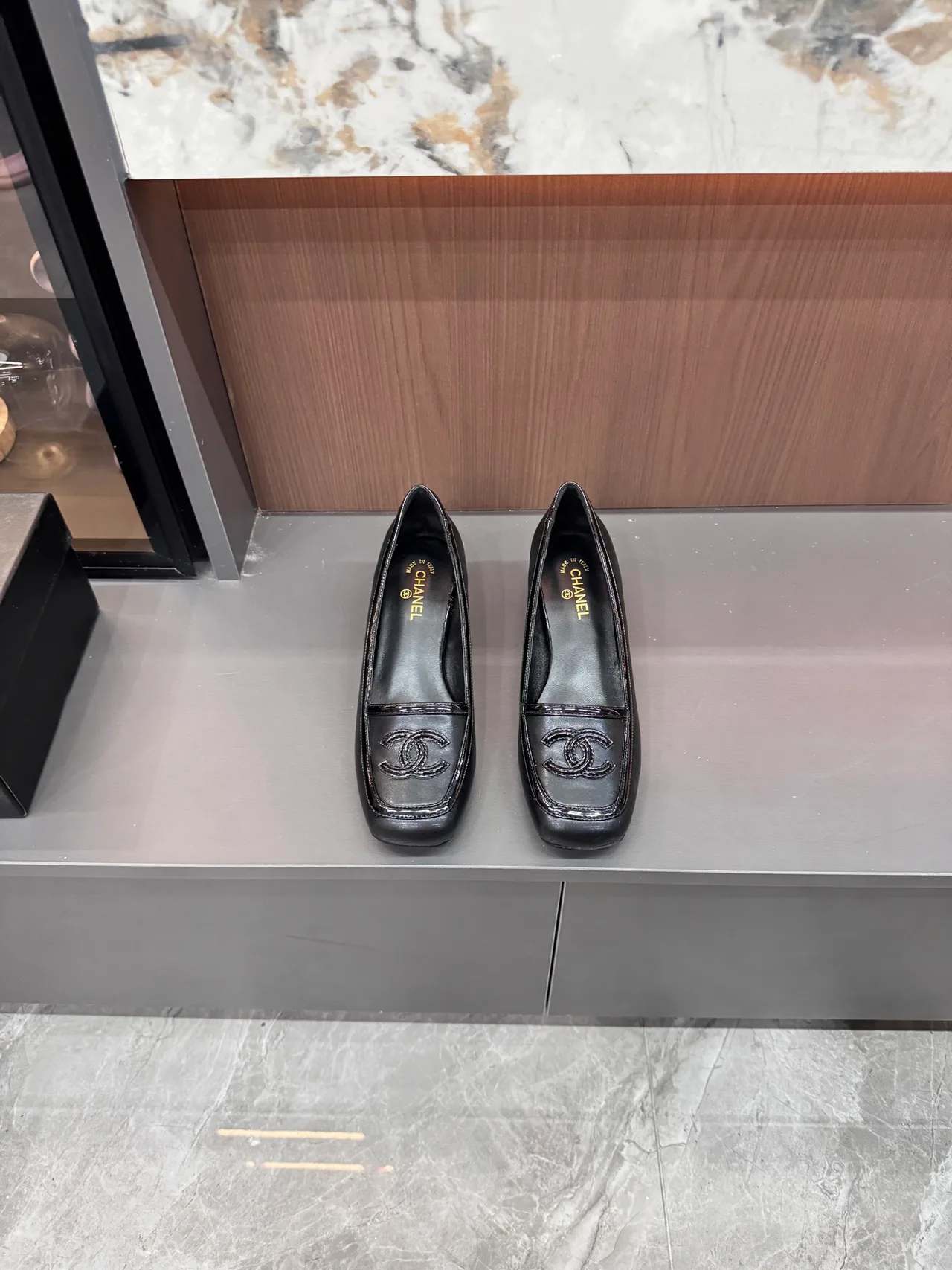 Chanel Cowhide Round-Toe Loafers in Black · view 2