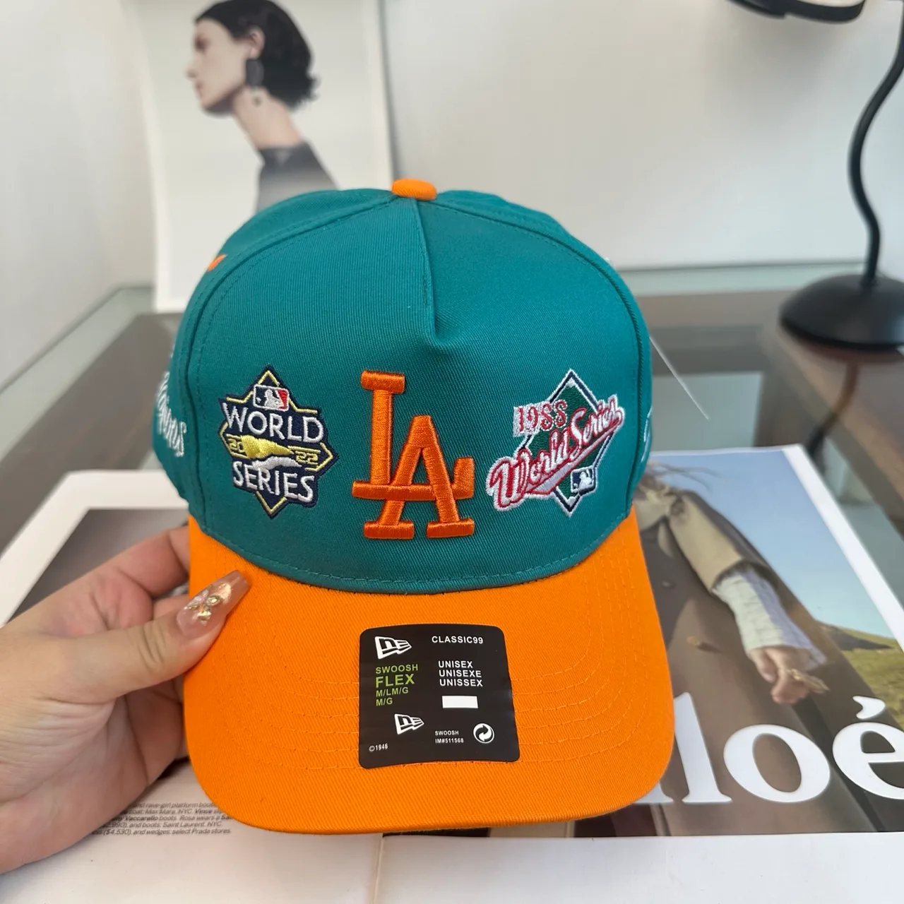 New Era LA World Series Cap in Black & Beige & Green & Burgundy & White & Purple · view 5