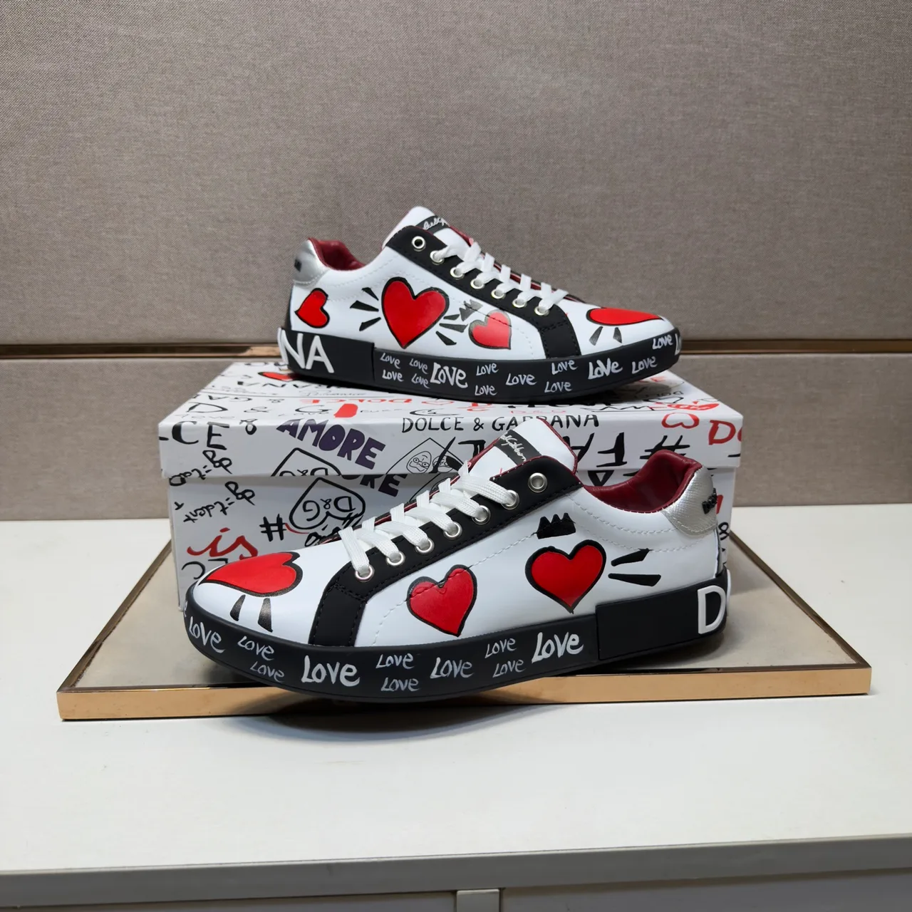 Dolce & Gabbana Leather Sneakers in White · view 5
