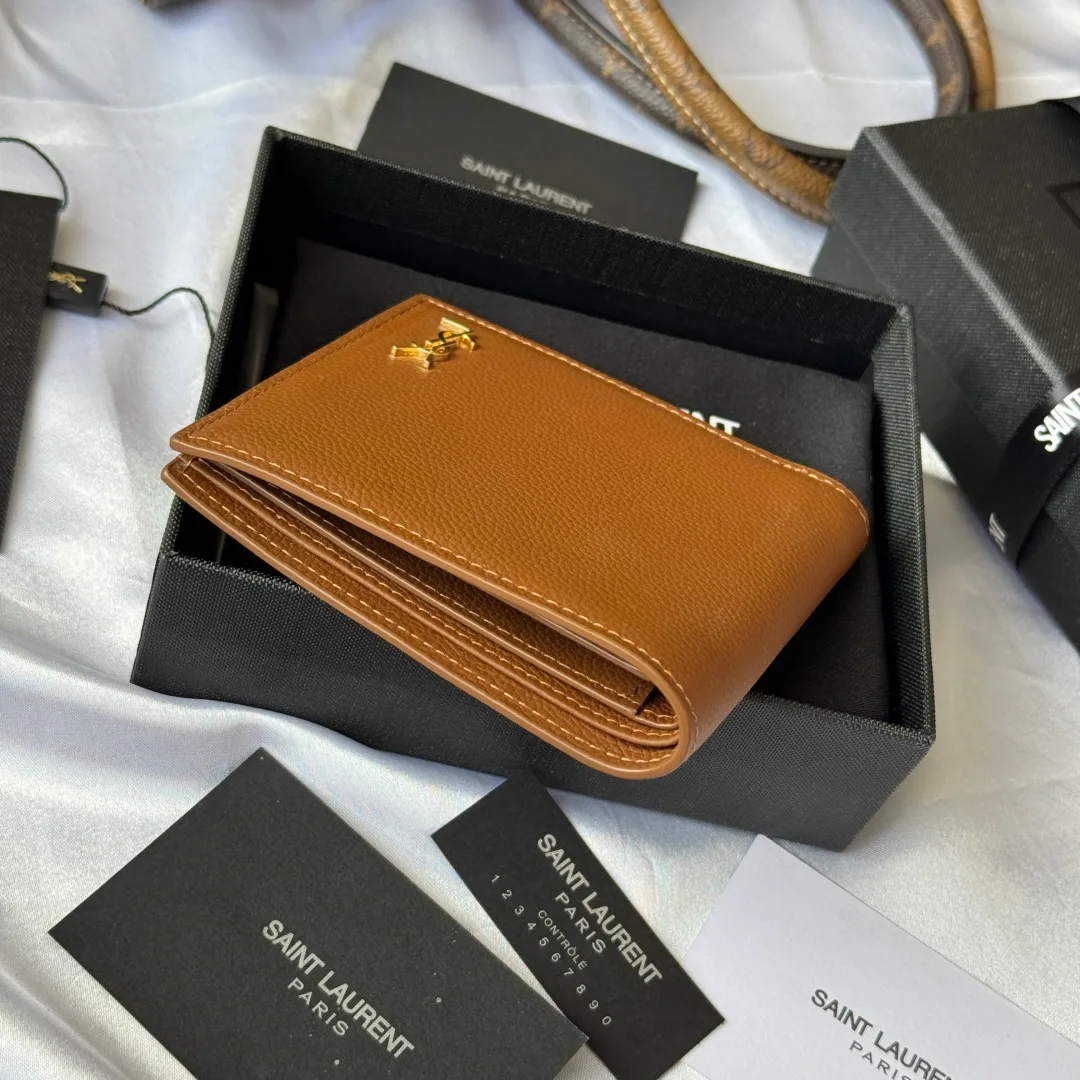Saint Laurent Bifold Wallet in Tan · view 3