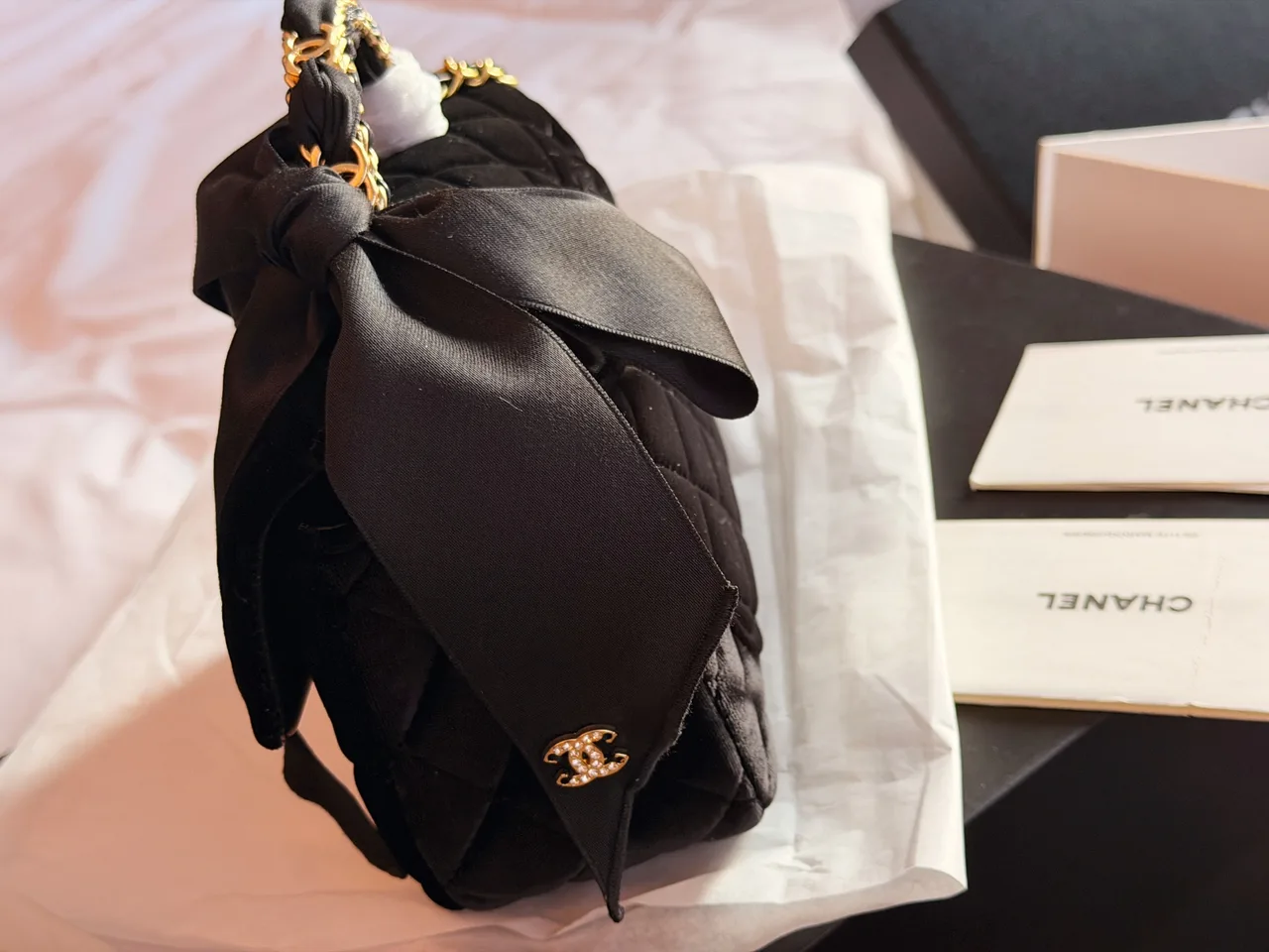 Chanel Quilted Glossy Clutch in Black · view 4