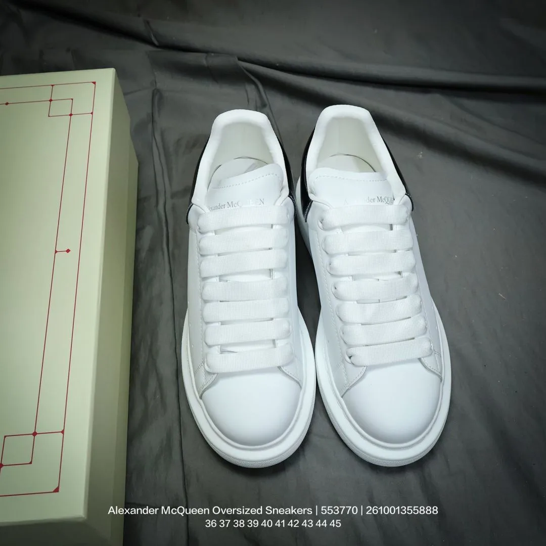 Alexander McQueen Lambskin Oversized Sneakers in White · view 4