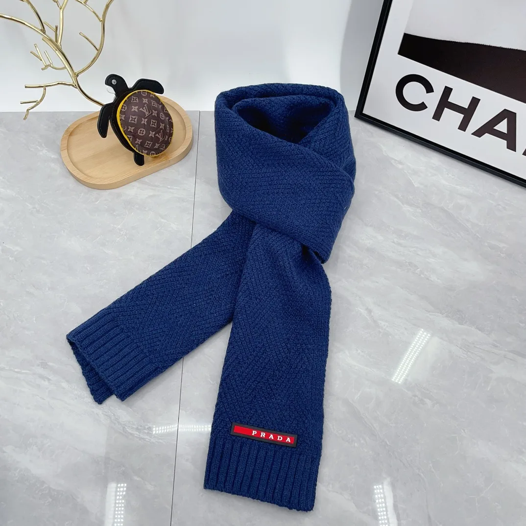 Prada Ribbed Beanie and Scarf Set in Blue · view 5