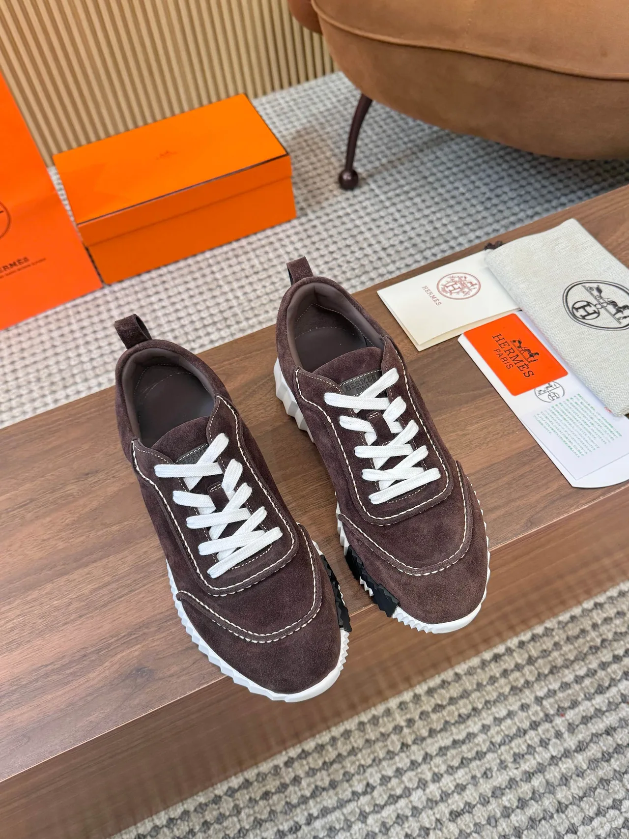 Hermes Sneakers in Brown · view 6