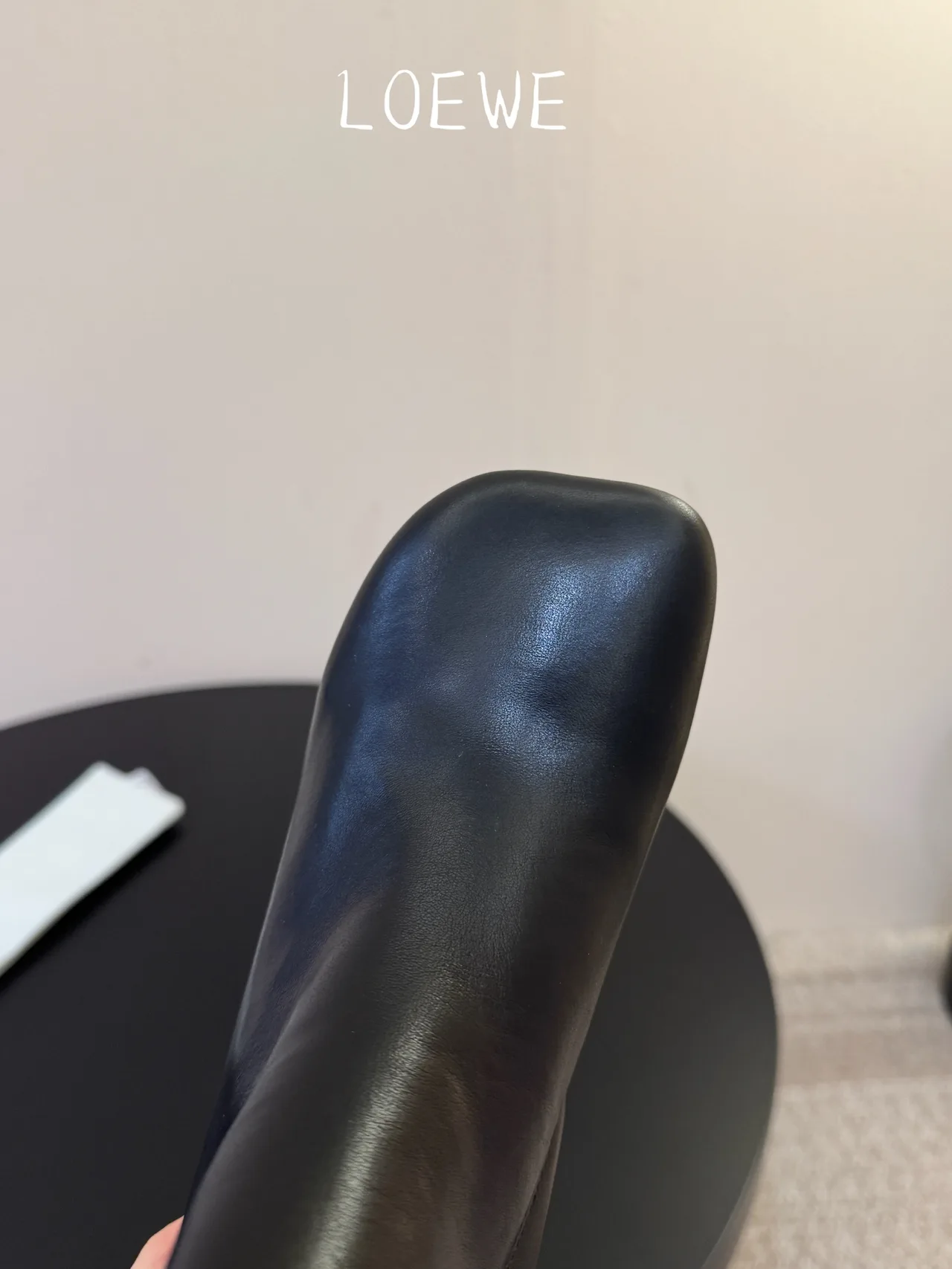 Loewe Cowhide Glossy Square-Toe Ankle Boots in Black · view 6