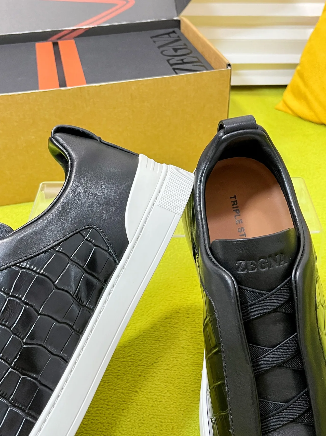 Zegna Slip-On Sneakers in Black · view 8