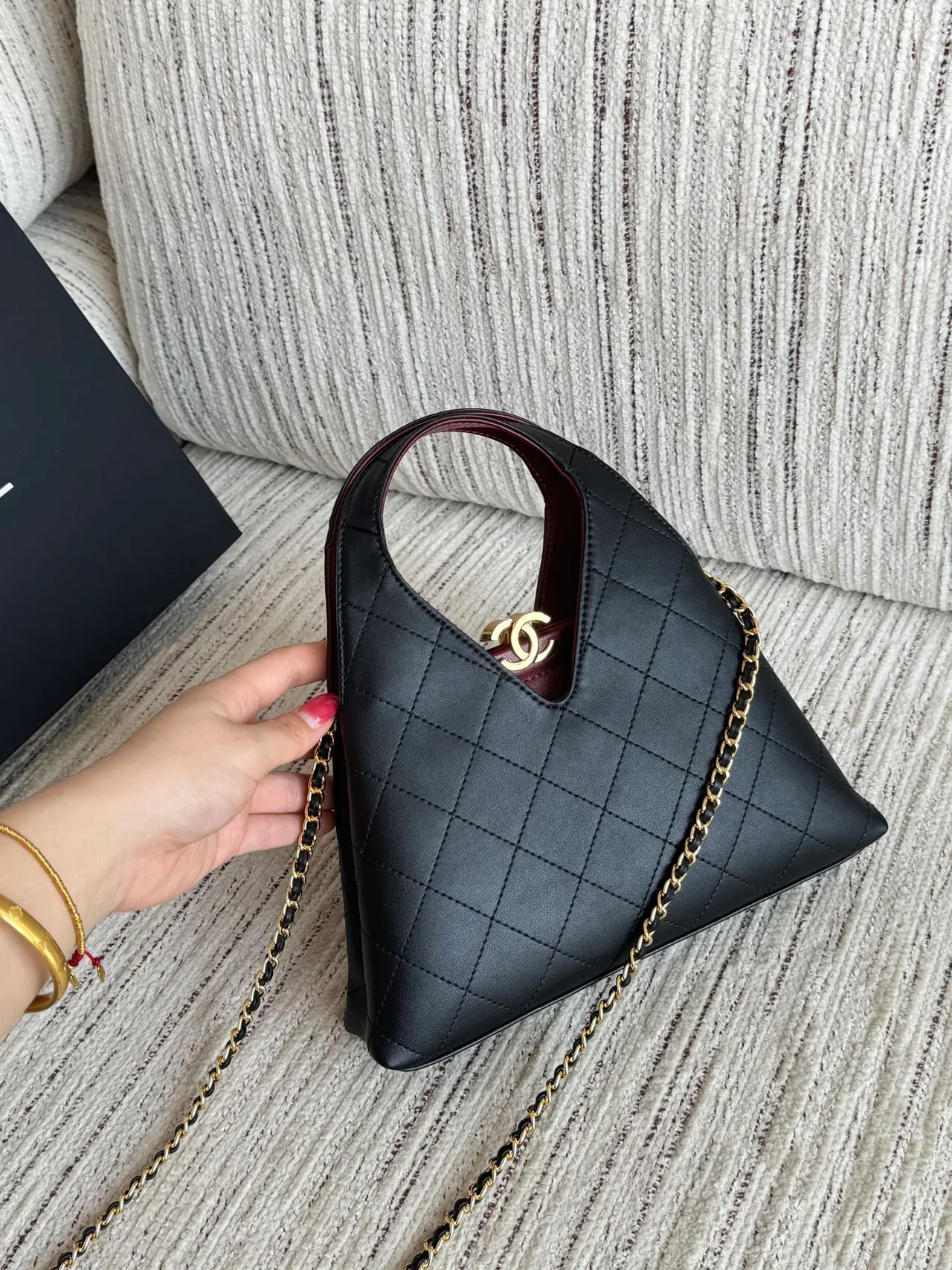 Chanel Quilted Crossbody Bag in Black · view 3