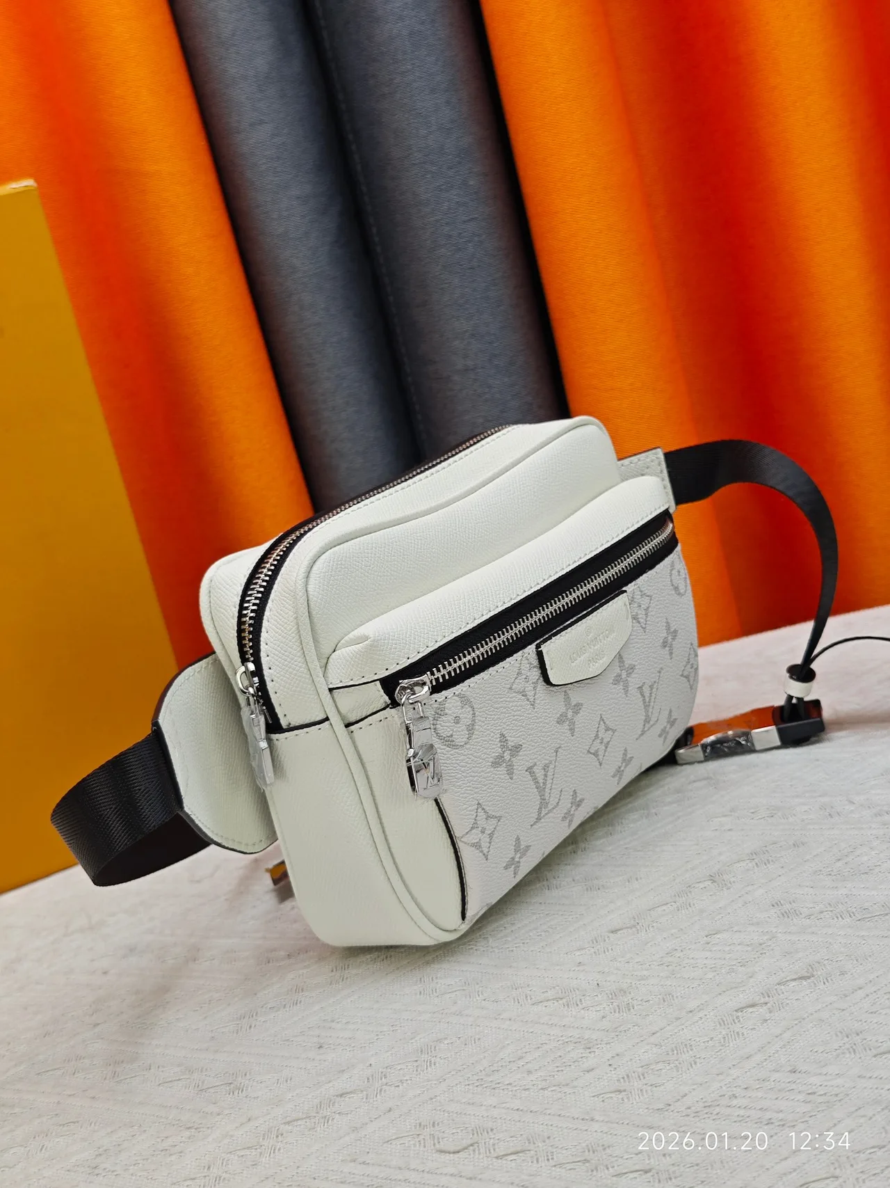 Louis Vuitton Canvas Belt Bag in White · view 3