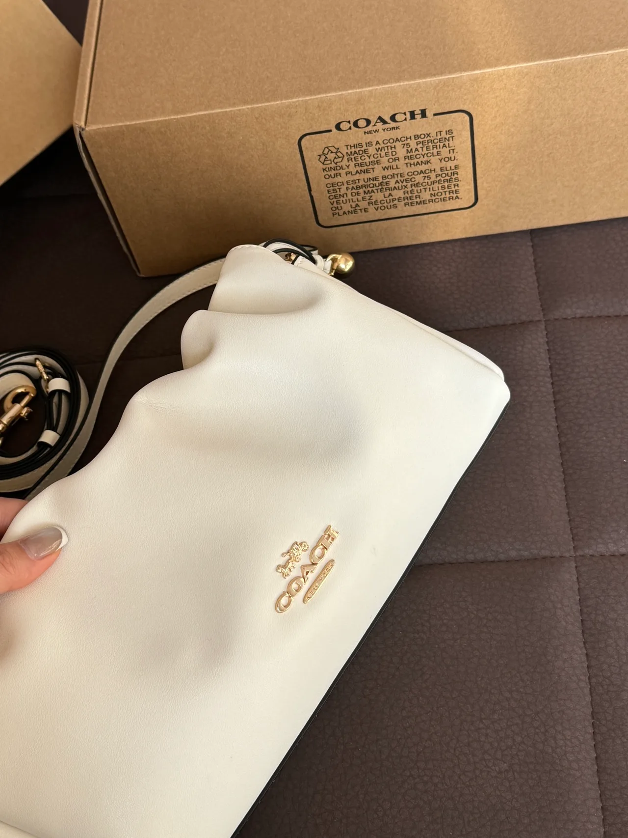 Coach Smooth Clutch in White · view 4