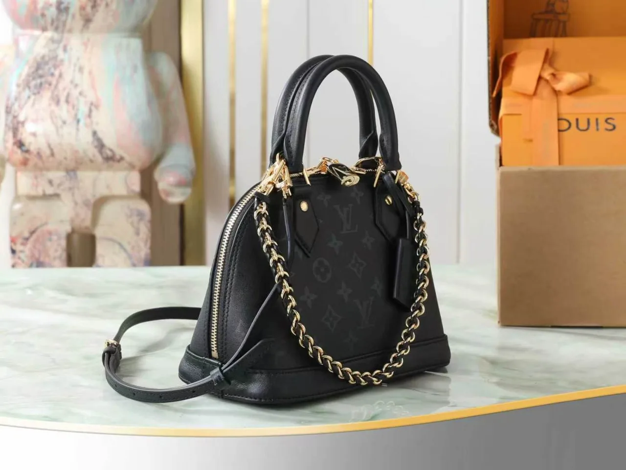 Louis Vuitton Cowhide Quilted Handbag in Black · view 2