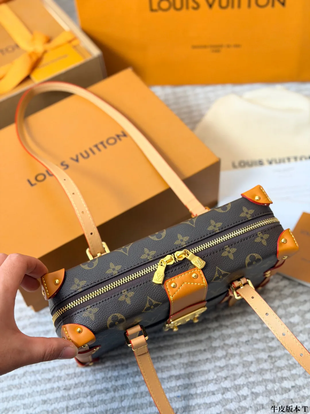 Louis Vuitton Cowhide Canvas Monogram Crossbody Bag in Brown · view 6