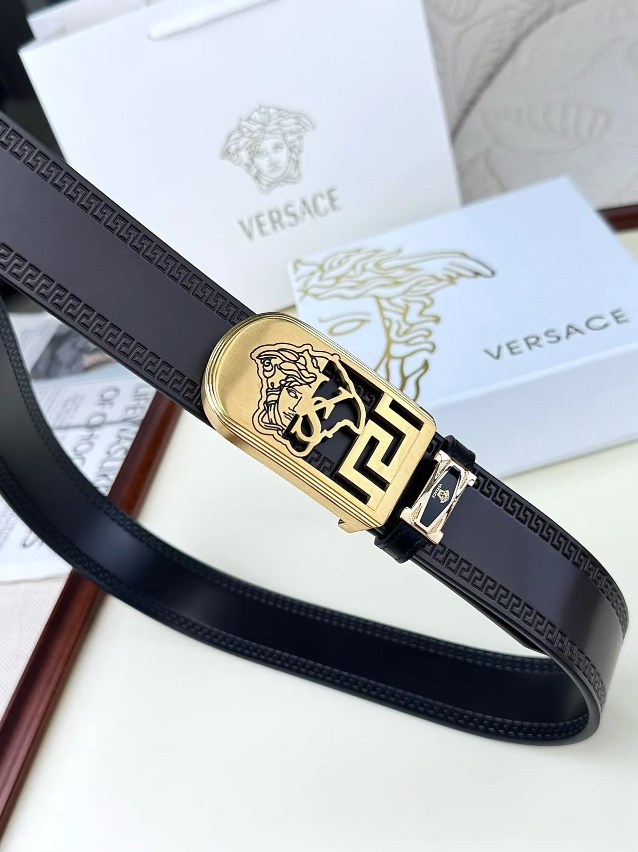 Versace Medusa Belt in Brown · view 8