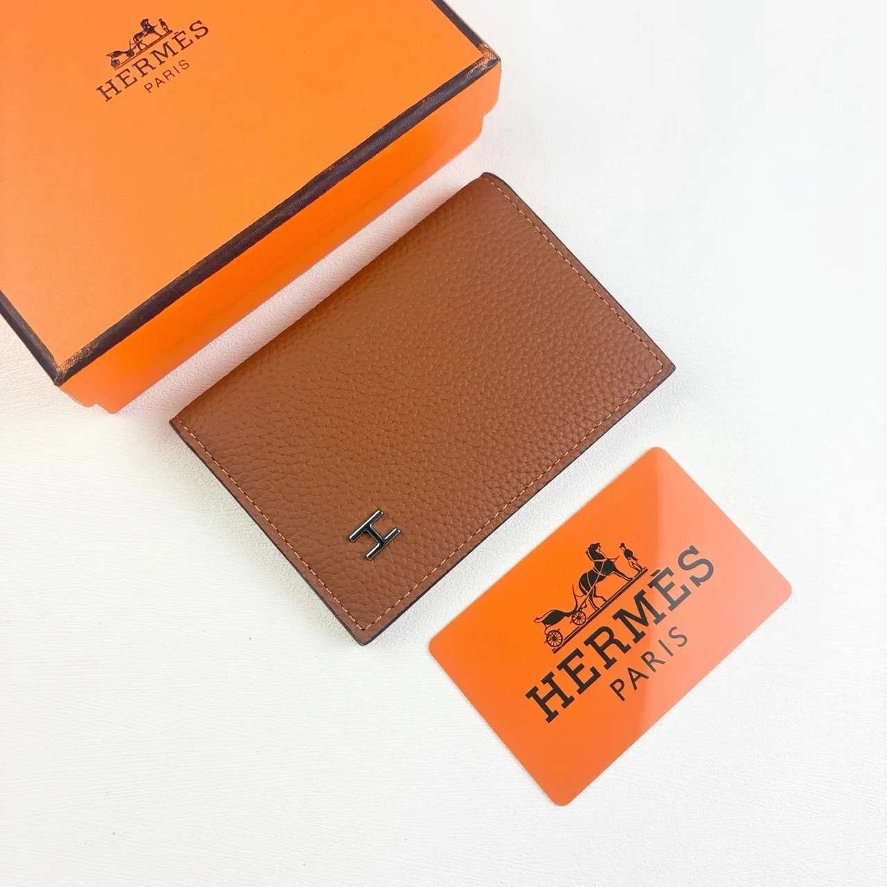 Hermes H-logo long wallet in Grey & Black & Brown & Blue & Orange & Green · view 4
