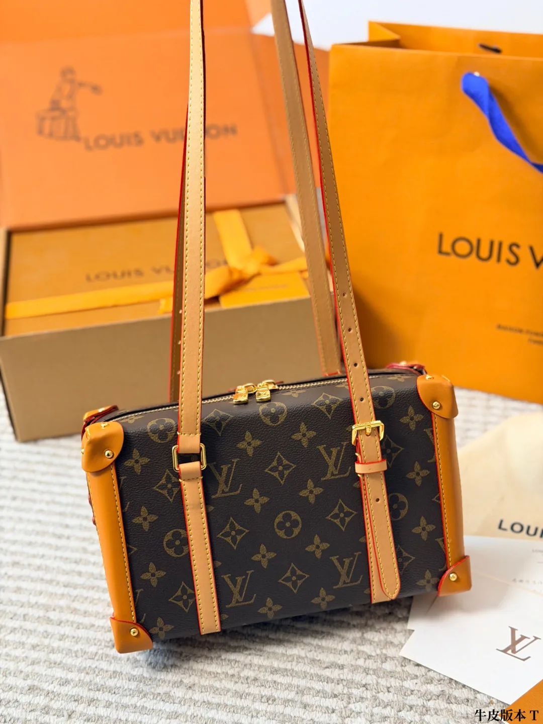 Louis Vuitton Cowhide Canvas Monogram Crossbody Bag in Brown · view 3