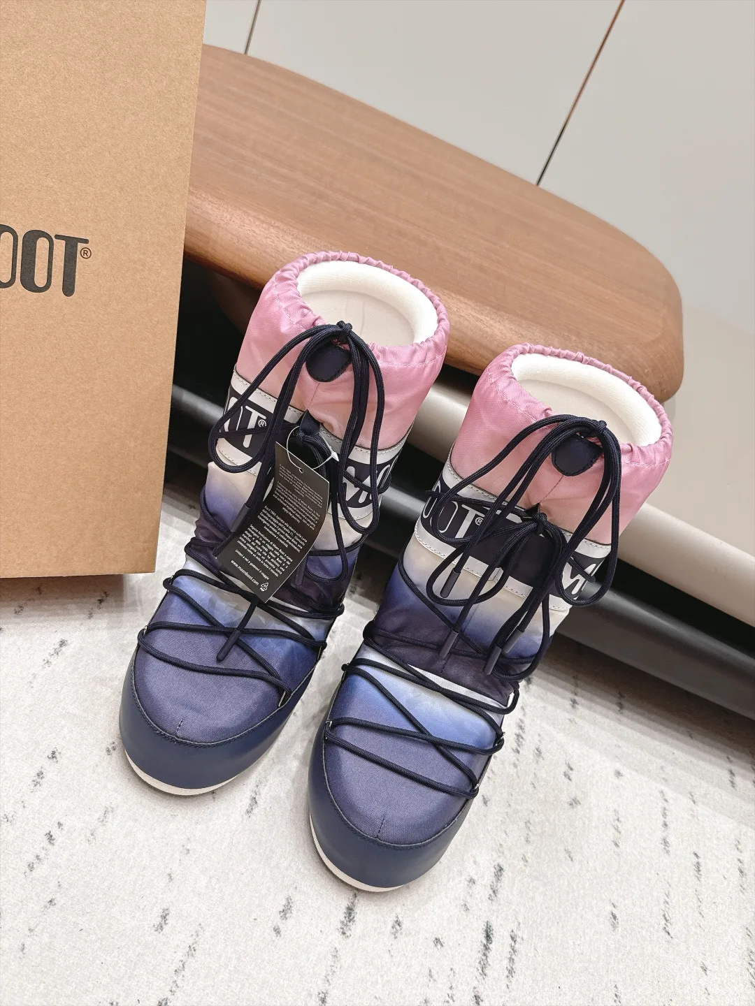 Moon Boot Gradient Snow Boots in Blue · view 1