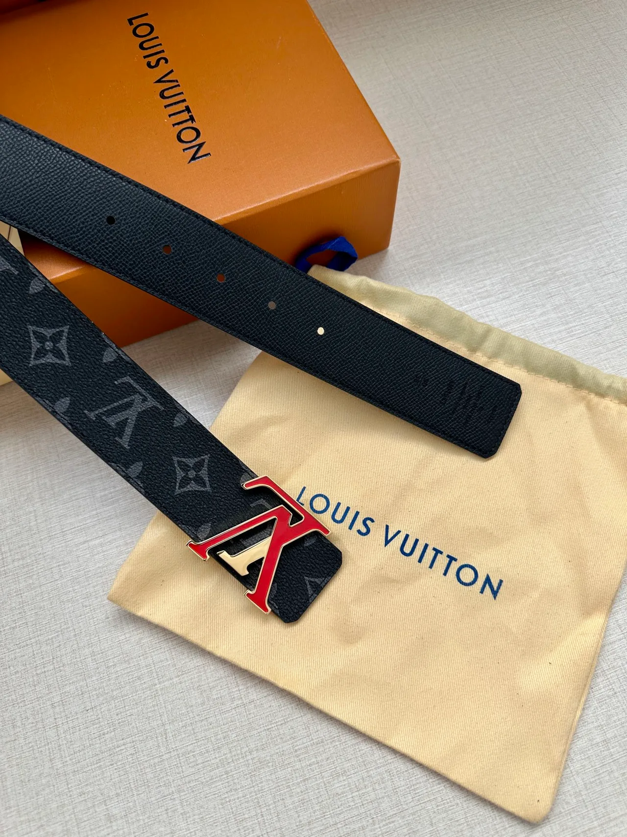 Louis Vuitton Canvas Belt in Black · view 8