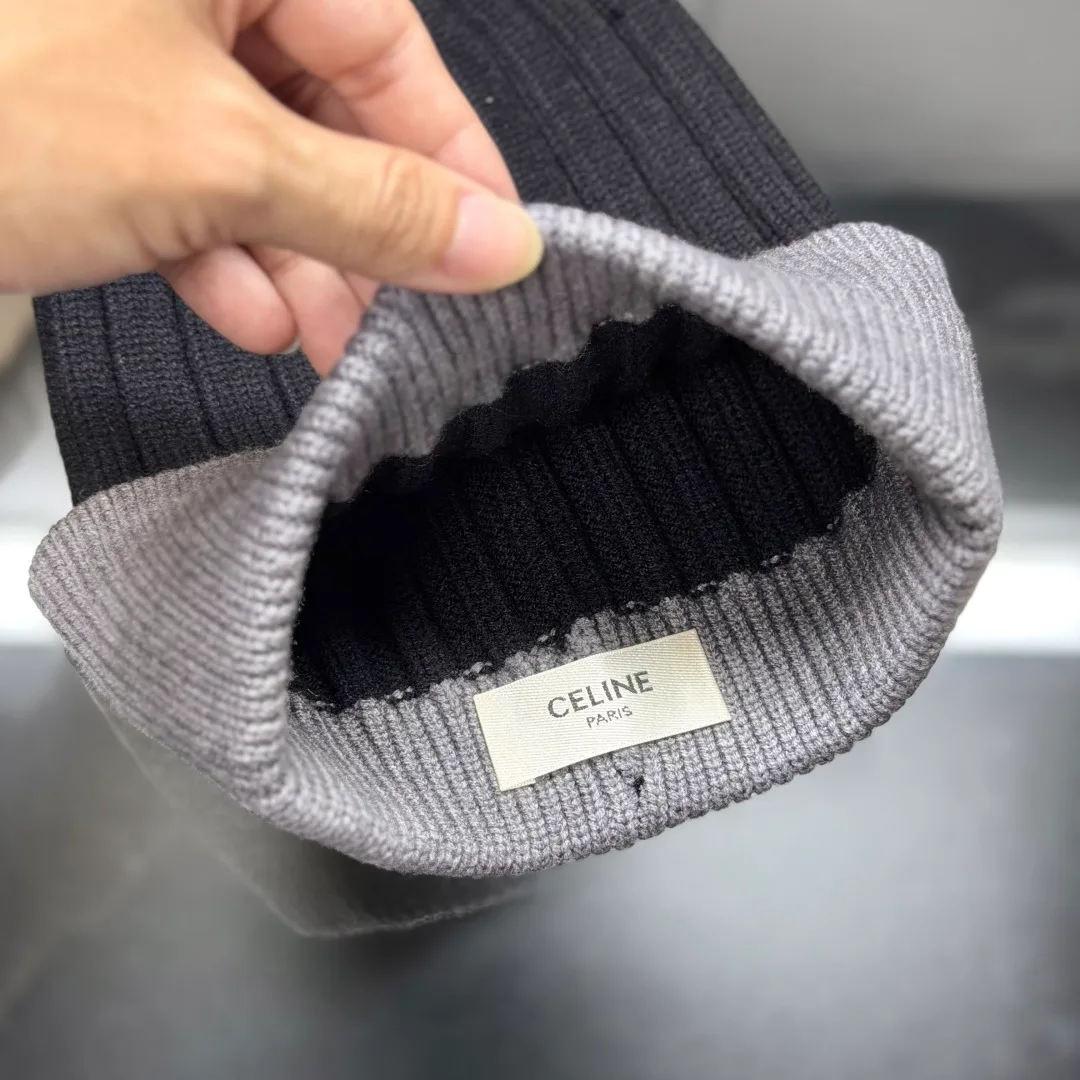Celine Ribbed Beanie in Grey · view 7