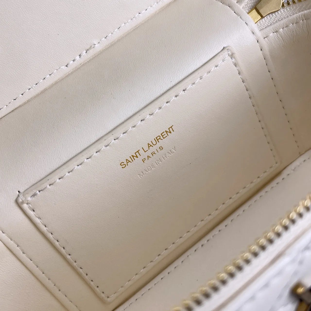 Saint Laurent Quilted Crossbody Bag in White · view 7
