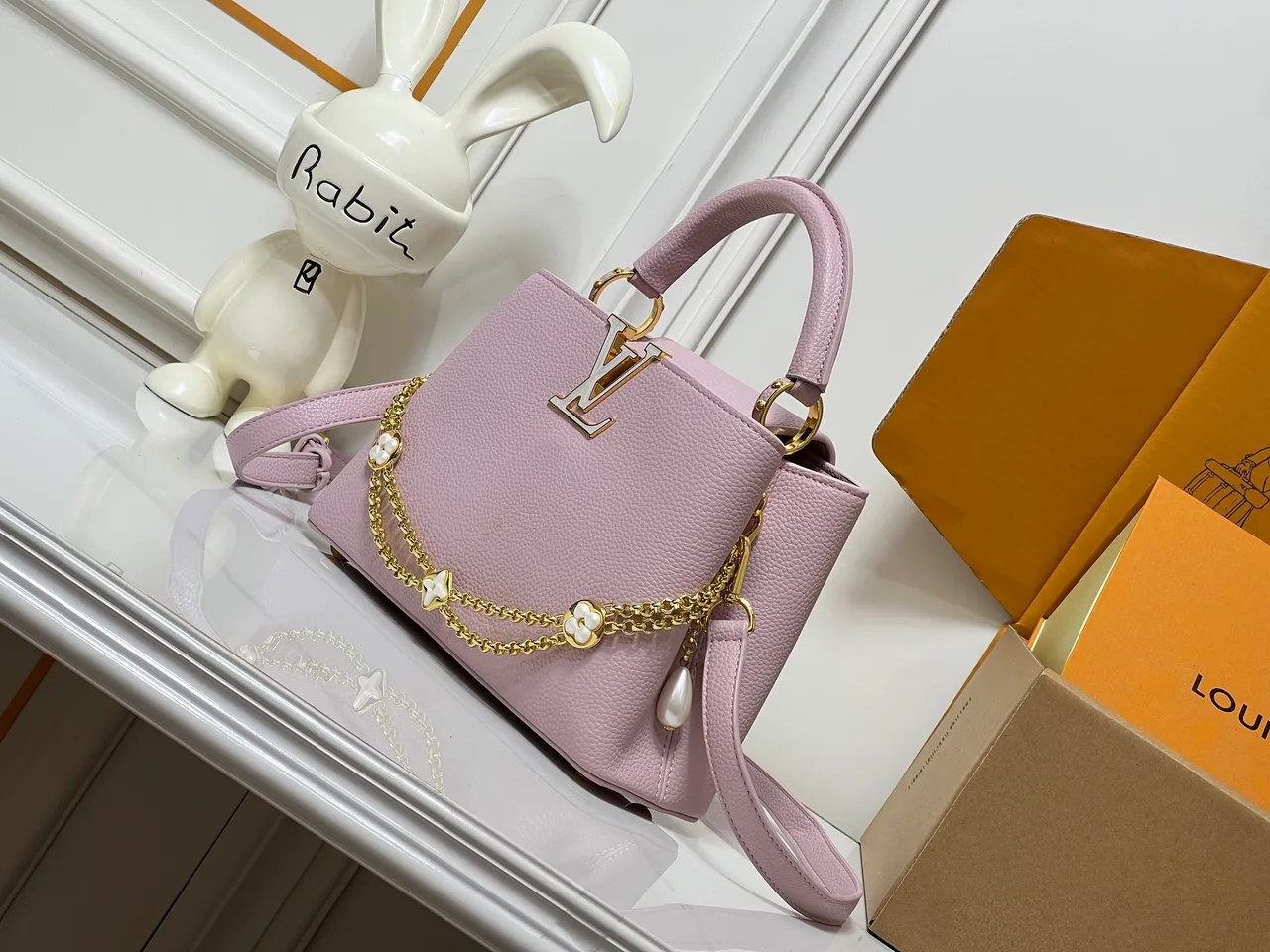 Louis Vuitton Cowhide Smooth Capucines Daydream Bag in Purple · view 3