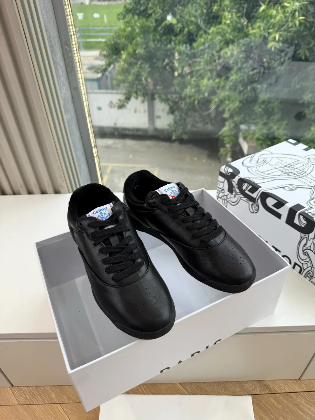 Celine Cowhide Smooth Sneakers in Black · view 2