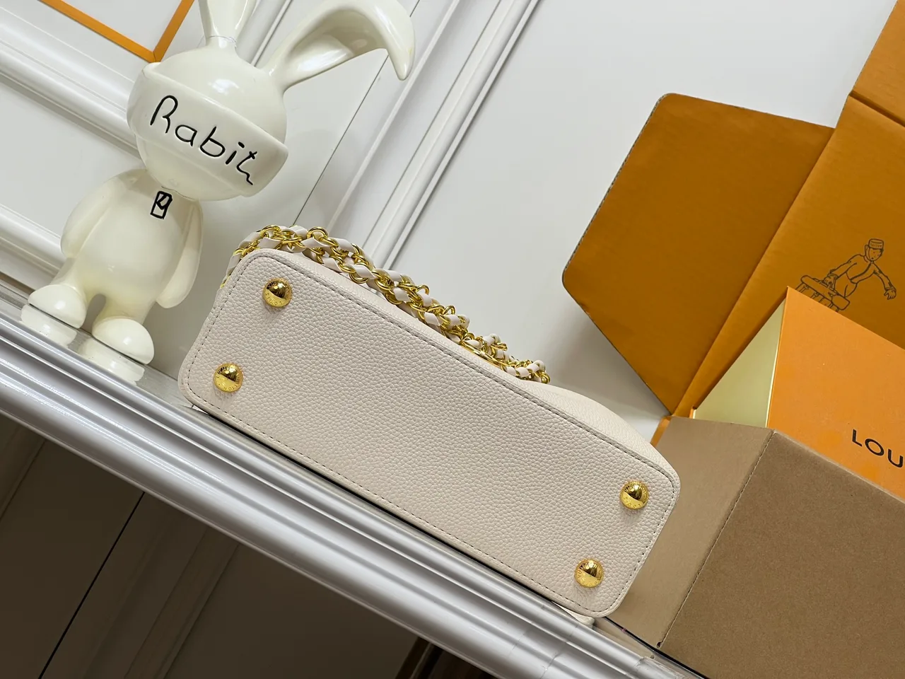 Louis Vuitton Cowhide Top-Handle Bag in White · view 7