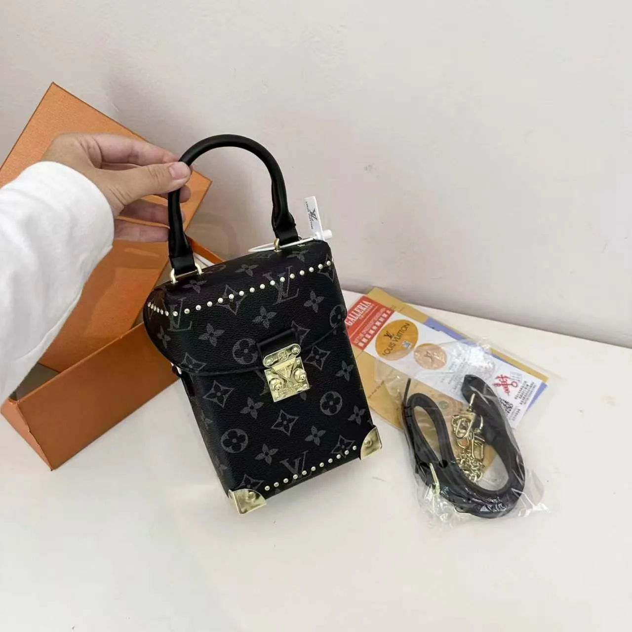 Louis Vuitton Monogram Camera Box Bag in Brown & Black · view 2