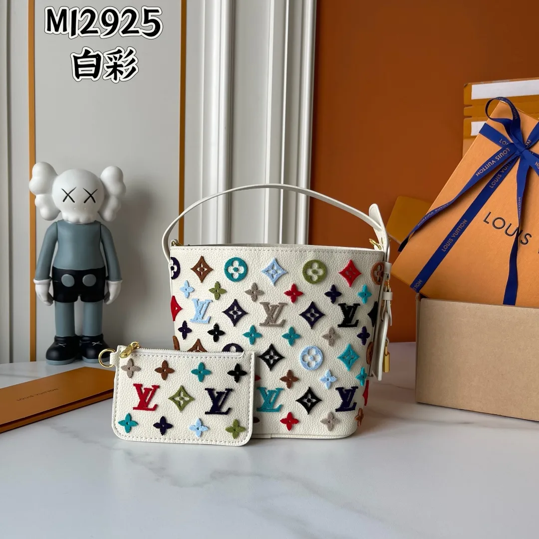 Louis Vuitton Cowhide All In BB Bucket Bag in White · view 1