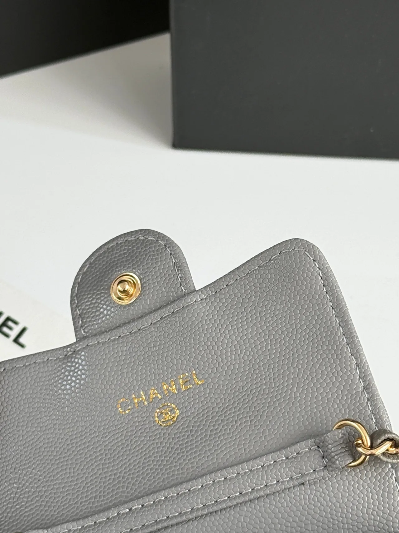 Chanel Quilted Wallet in Grey · view 7