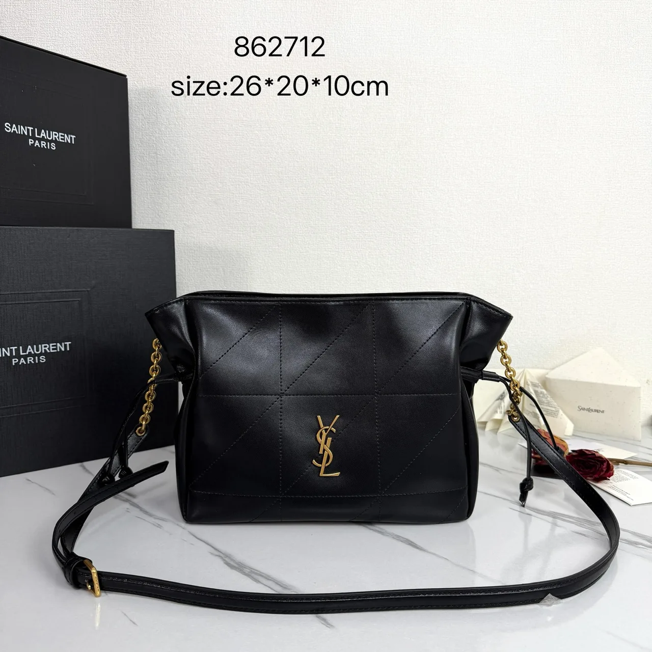 Saint Laurent Quilted Crossbody Bag in Black · view 1