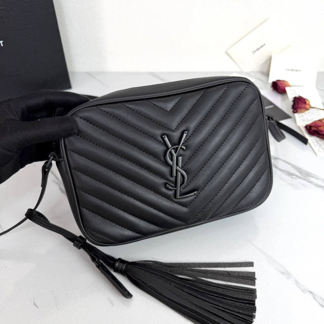Saint Laurent Quilted Handbag in Black · view 5
