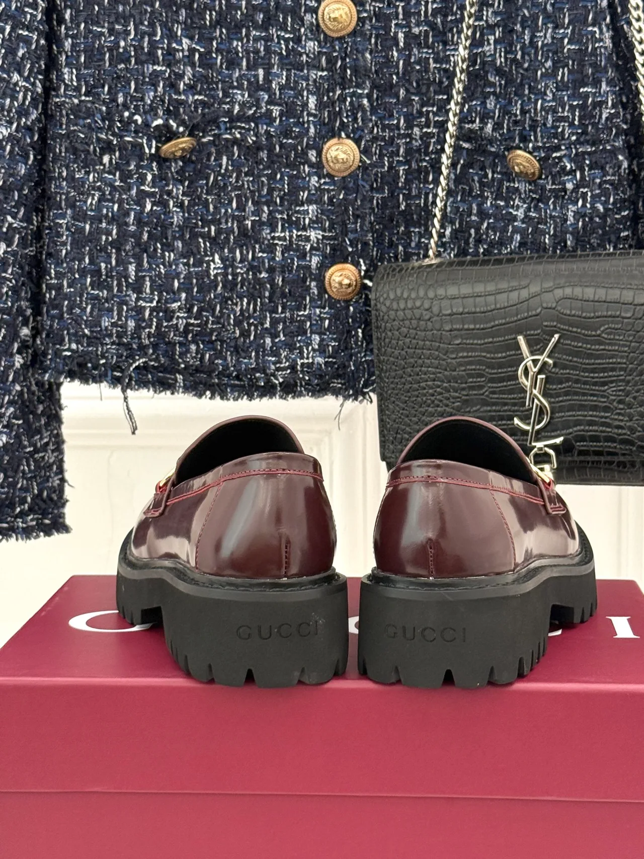 Gucci Horsebit Loafers in Burgundy · view 6