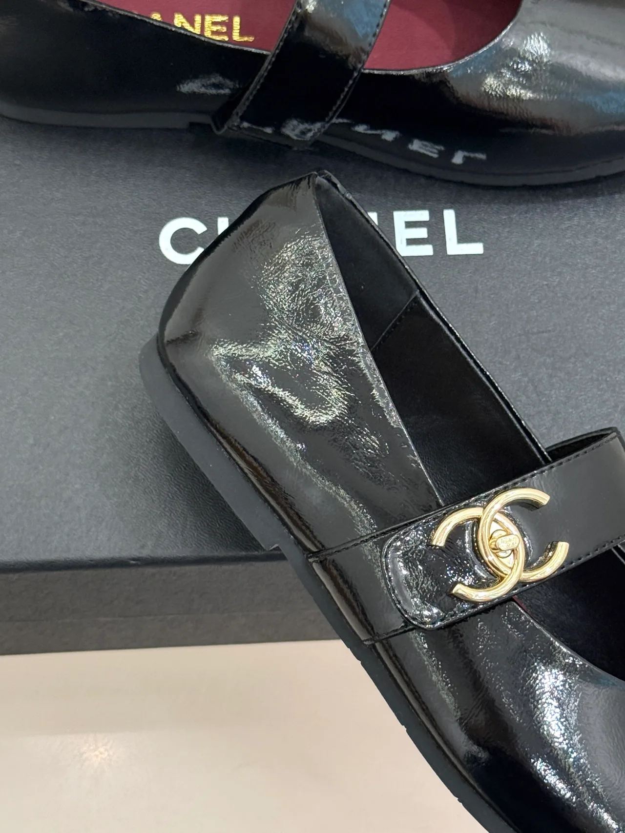 Chanel Cowhide Denim Mary Jane Shoes in Black · view 6