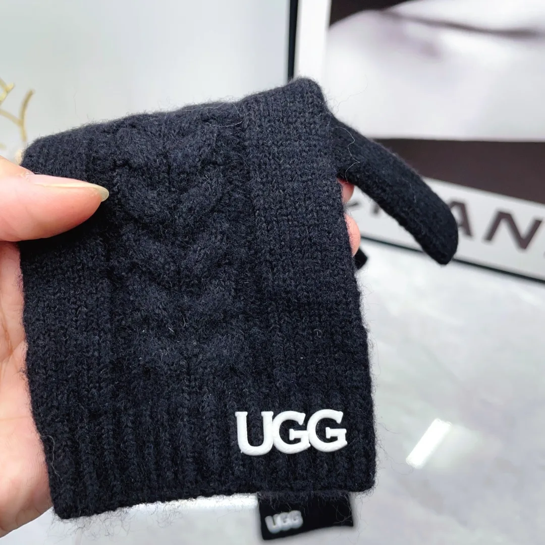 UGG Wool Hat Scarf and Gloves Set in Black · view 8