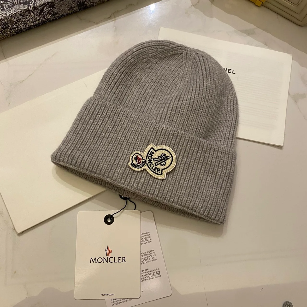 Moncler Beanie in Black & White & Grey & Beige & Brown & Blue & Pink & Burgundy & Orange & Yellow & Red · view 4