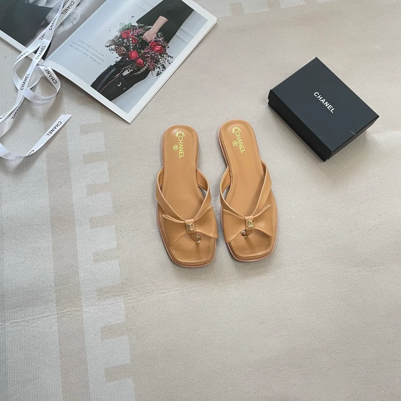 Chanel Thong Slides in Gold / Black / White / Brown / Silver · view 4