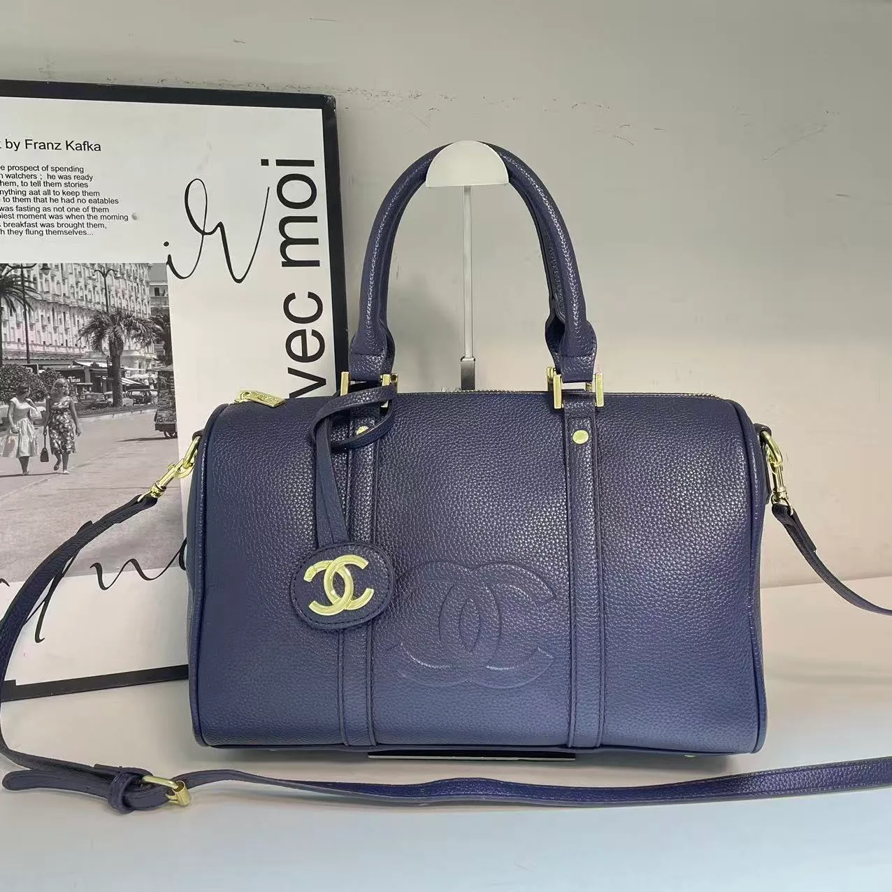 Chanel Pillow CC bowling handbag in Blue & Pink & Beige & Burgundy & Yellow & Cream & Brown & Black · view 1
