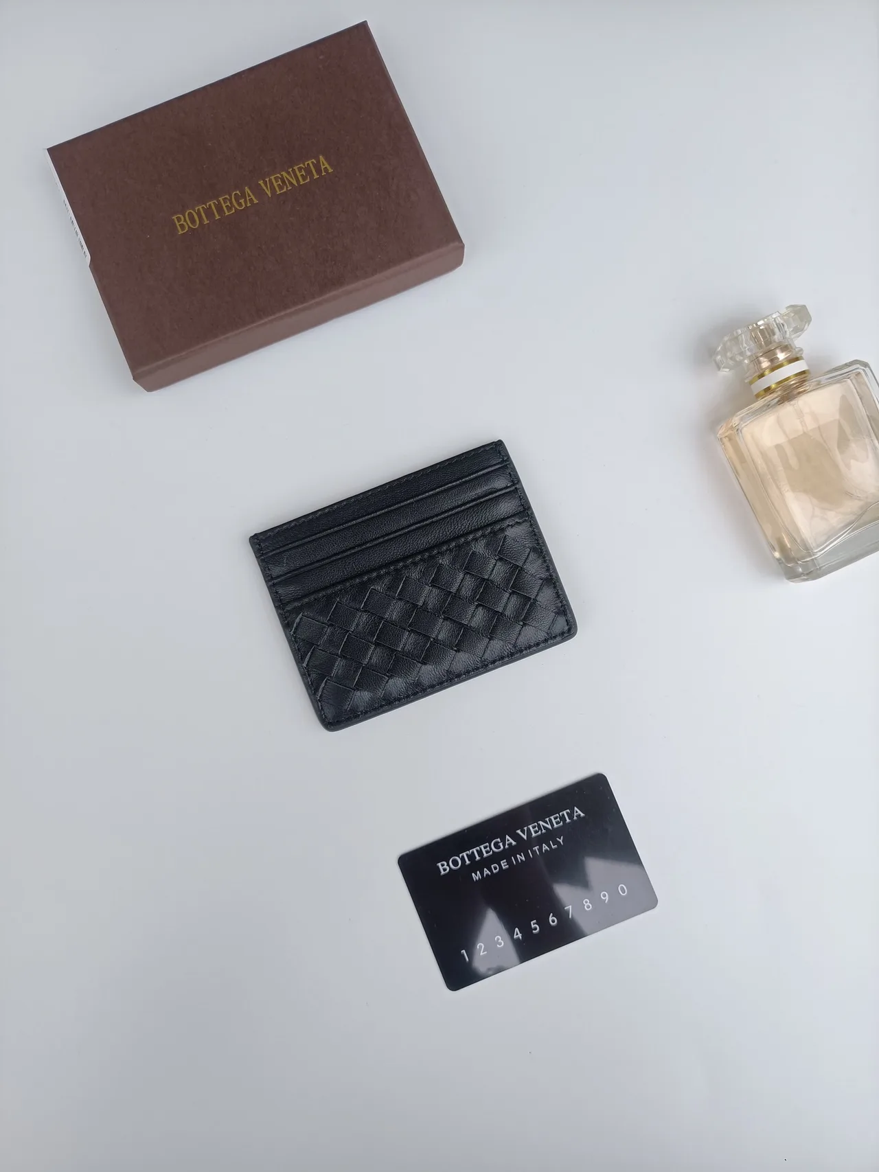 Bottega Veneta Woven Cardholder in Black · view 1
