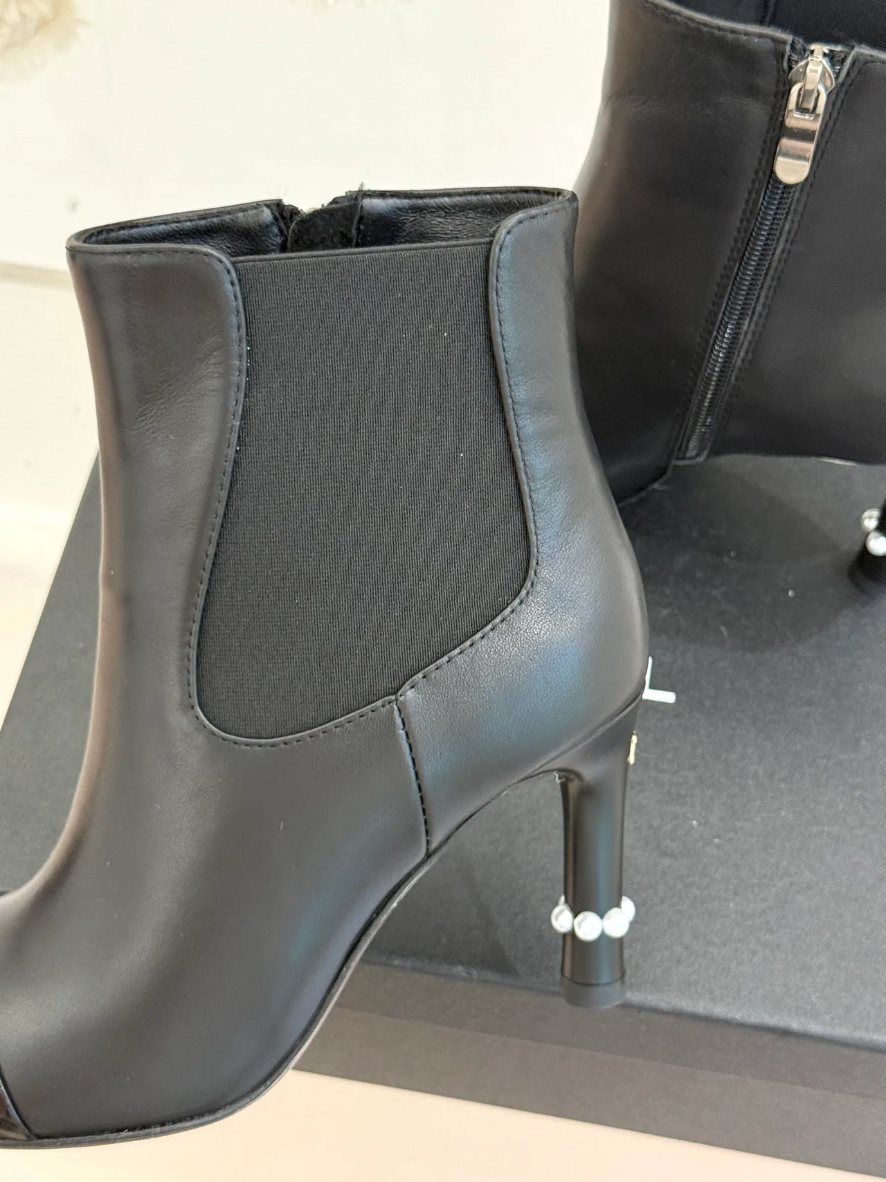 Chanel Lambskin Glossy Ankle Boots in Black · view 6