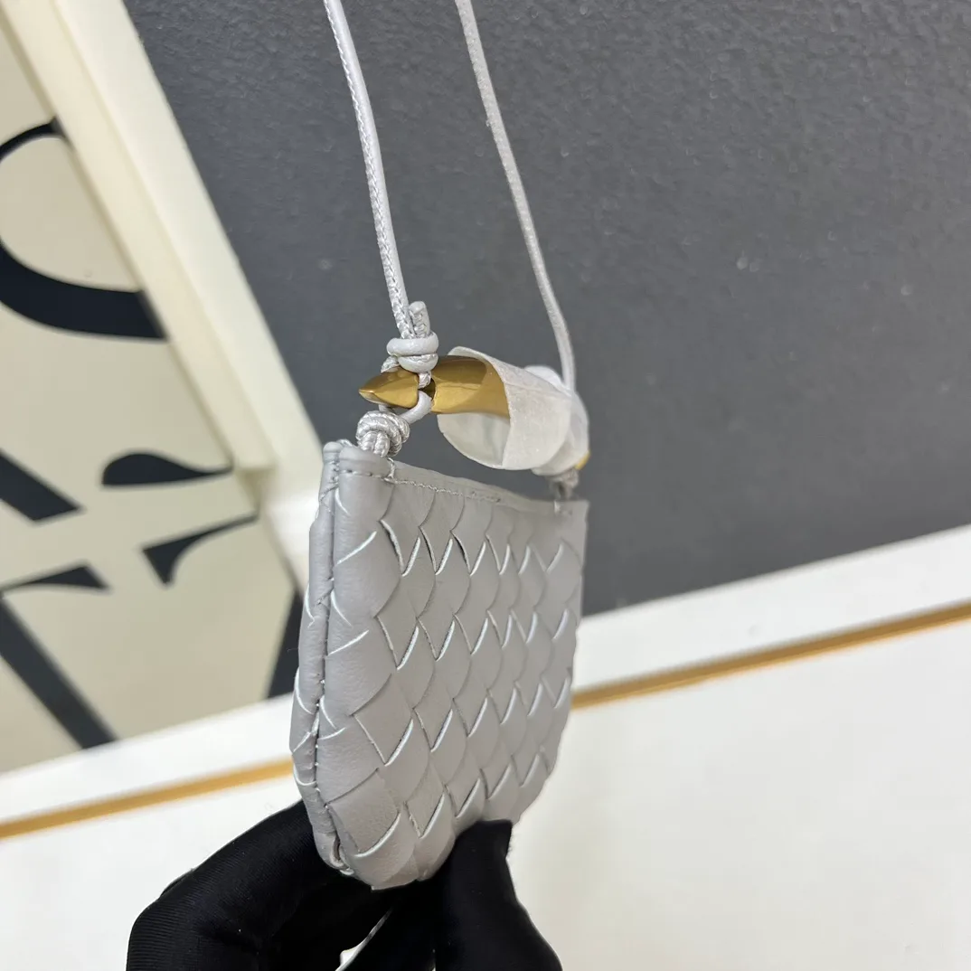 Bottega Veneta Woven Miniature Sardine Bag Charm in Grey · view 2
